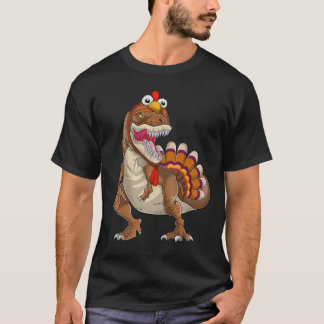 ハッピー・トレックスギビング ティラノサウルス 七面鳥 感謝祭 Tシャツ