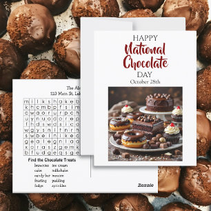 ハッピー・ナショナル・チョコレート・デー 10月28日 ポストカード