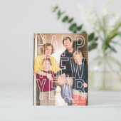 ハッピー·ニモダンュー·シャイク·タイポグラフィ·ファミリー写真 シーズンポストカード (スタンド正面)