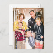 ハッピー·ニモダンュー·シャイク·タイポグラフィ·ファミリー写真 シーズンポストカード (正面/裏面)