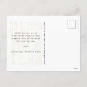 ハッピー·ニモダンュー·シャイク·タイポグラフィ·ファミリー写真 シーズンポストカード (裏面)