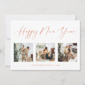 ハッピー・ニューイヤー・オレンジ・数々のフォトコラージュ シーズンカード (正面)