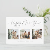 ハッピー・ニューイヤー・スクリプト・グレー2数々のフォトコラージュ シーズンカード (スタンド正面)