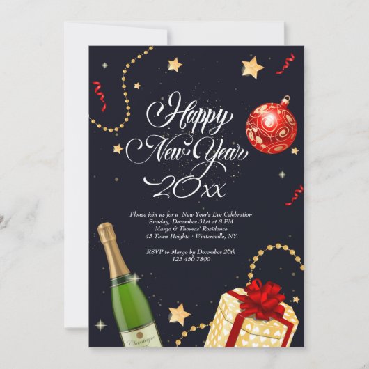 ハッピー·ニューイヤー·フェスティブ·招待状 招待状 (正面)