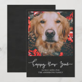 ハッピー・ニュー・イヤー・チャルクボード・ヴィンテージ・スクリプト |写真 シーズンカード (正面/裏面)