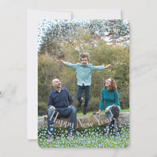 ハッピー・ニュー・イヤー・ブルー・紙吹雪 シーズンカード (正面)