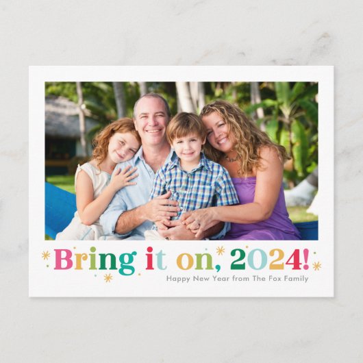 ハッピー・ニュー・イヤー！気持ちを新たに！（写真年賀状　持ってきて） シーズンポストカード (正面)