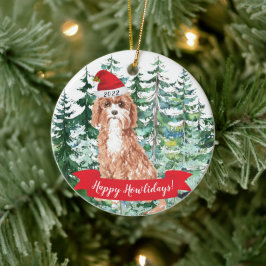 ハッピー・ハウリデイズ キャバプー 犬 クリスマス オーナメント