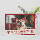 ハッピー・ハウリデイズ ペット・犬の写真 クリスマスカード (スタンド正面)