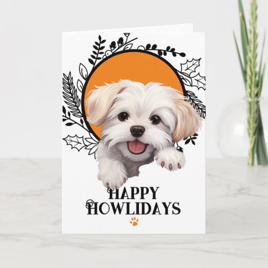 ハッピー・ハウリデイズ マルチーズの犬 クリスマス (正面)