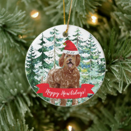 ハッピー・ハウリデイズ ラブラドゥードル 犬のクリスマス オーナメント