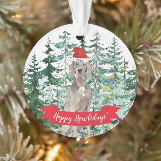 ハッピー・ハウリデイズ ヴァイマラナー 犬 クリスマス オーナメント (ツリー)
