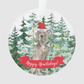 ハッピー・ハウリデイズ ヴァイマラナー 犬 クリスマス オーナメント (正面)