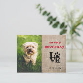ハッピー ハウリデイ 犬好き ホリデー フォト カード (スタンド正面)