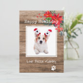 ハッピー ハウリデー クリスマス ペットの写真入りカード (スタンド正面)