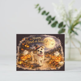 ハッピー・ハウルウィーン かわいい犬のハロウィンデザイン シーズンポストカード
