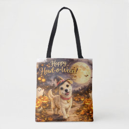 ハッピー・ハウルウィーン かわいい犬のハロウィンデザイン トートバッグ
