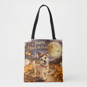 ハッピー・ハウルウィーン かわいい犬のハロウィンデザイン トートバッグ