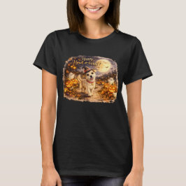 ハッピー・ハウルウィーン かわいい犬のハロウィンデザイン Tシャツ