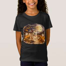 ハッピー・ハウルウィーン かわいい犬のハロウィンデザイン Tシャツ