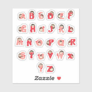 ハッピー ハグ アルファベット シール | かわいい ハリネズミの文字