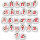 ハッピー ハグ アルファベット シール | かわいい ヘビホッグ レッ (正面)