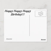 ハッピー ハッピー ハッピー バースデー!!! クレイジー パグ ポストカード (裏面)