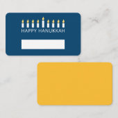 ハッピー·ハヌカ|シンプルとロモダンウソクの挨拶 プレイスカード (正面/裏面)