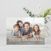 ハッピー·ハヌカ|タイプライター文字と写真 シーズンカード (スタンド正面)