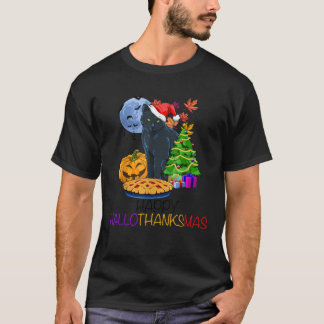 ハッピー ハロウィンサンクスギビング 楽しい 女性 ハロウィーンの日 感謝祭 Tシャツ