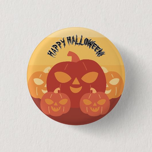 ハッピー ハロウィン! かぼちゃ 缶バッジ (正面)
