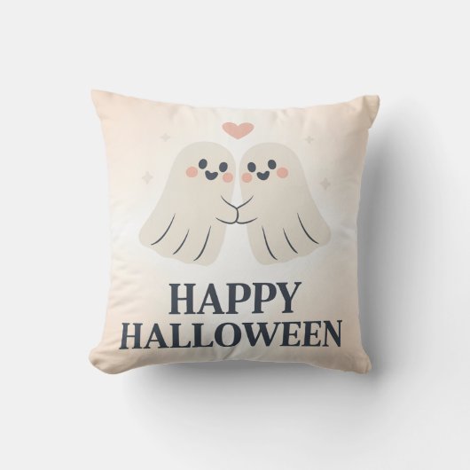 ハッピー ハロウィン かわいい おばけ クッション (正面)