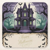 ハッピー ハロウィン へんてこな屋敷 スクエアペーパーコースター (正面)