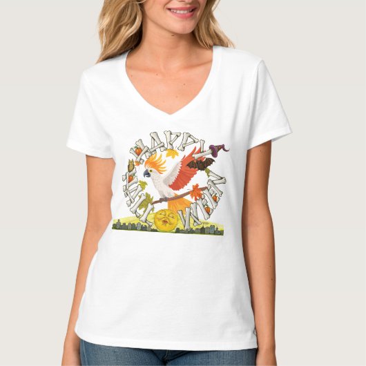ハッピー・ハロウィン・オウム Tシャツ (正面)