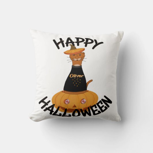 ハッピー ハロウィン オリバー! クッション (正面)
