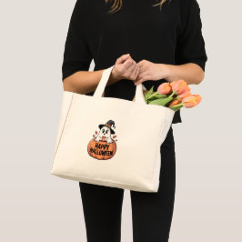 ハッピー ハロウィン カフェイン ゴースト ミニトートバッグ