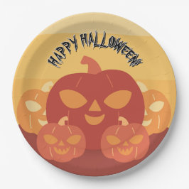 ハッピー ハロウィン!カボチャ柄紙皿 ペーパープレート