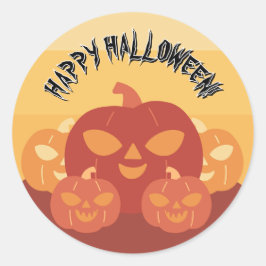ハッピー ハロウィン!カボチャ ラウンドシール