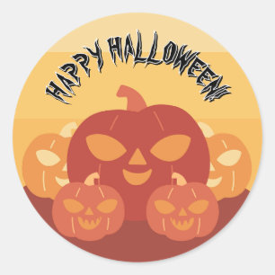 ハッピー ハロウィン!カボチャ ラウンドシール