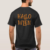 ハッピー ハロウィン カボチャ 手 バット 墓地 Tシャツ (裏面)