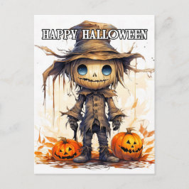 ハッピー・ハロウィン｜キュートなラグドールの案山子 ポストカード