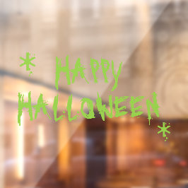 ハッピー ハロウィン グリーン スライム スケアリー タイポグラフィ ウィンドウサイン