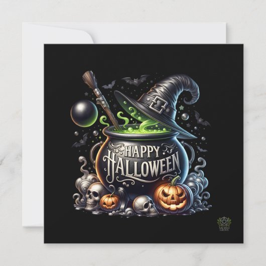 ハッピー ハロウィン コールドロン 招待状 (正面)