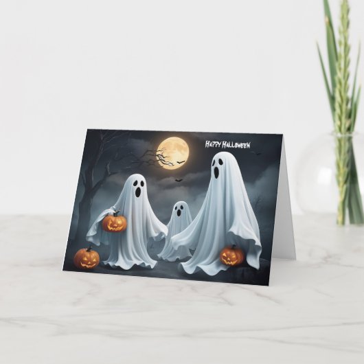 ハッピー ハロウィン ゴースト シーズンカード (正面)