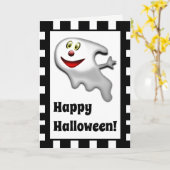 ハッピー・ハロウィン ゴースト ハロウィン グリーティングカード (黄色い花)