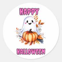 ハッピー ハロウィン ゴースト - ピンク