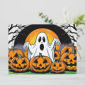 ハッピー ハロウィン ゴースト 招待状 (スタンド正面)