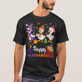 ハッピー ハロウィン+サンクスギビング ガチョウ ハロウィン サンクスギビング Tシャツ
