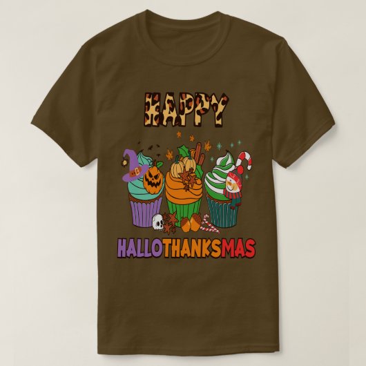 ハッピー ハロウィン サンクスマス 4 Tシャツ (デザイン正面)