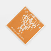 ハッピー ハロウィン シャンデリア オレンジ スタンダードランチョンナプキン (角)